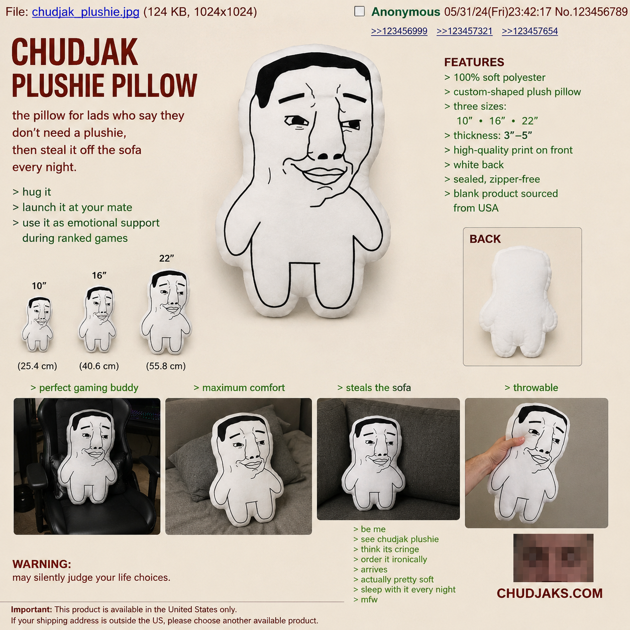 Chuddie Plushie Pillow